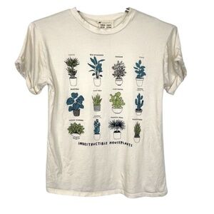 FRENCH PASTRY | Women’s “Indestructible Houseplants” White Shirt Size Small